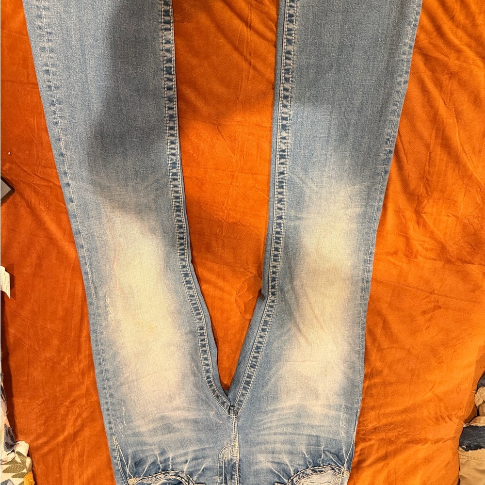 Miss Me Light Blue Boot Cut Jeans with Embellished Pockets - Picture 3 of 6